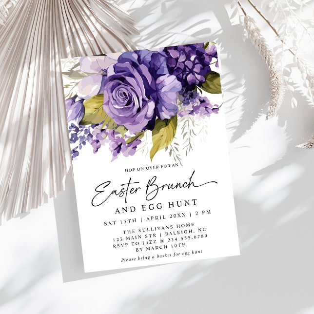 Invitación Moderno Brunch de Pascua Floral de Primavera Lilac (Subido por el creador)