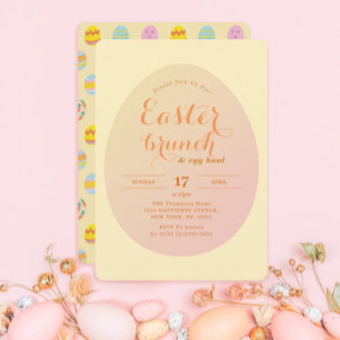 Invitación Moderno Brunch de Pascua Huevos Caza Amarillo suav