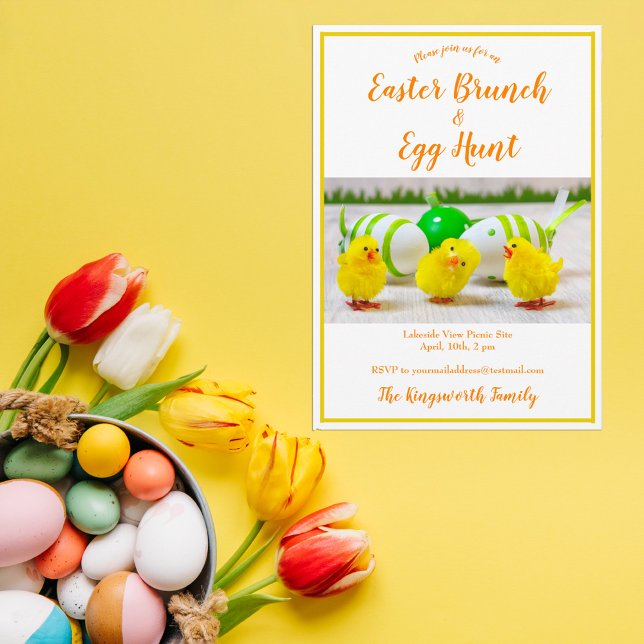 Invitación Moderno brunch de Pascua y caza de huevos personal (Subido por el creador)