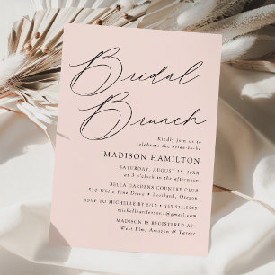 Invitación Moderno brunch elegante de ducha de novia Rubor