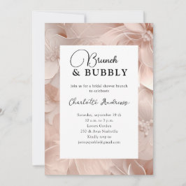 Invitación Moderno Brunch Flower & Bubbly Bridal Shower