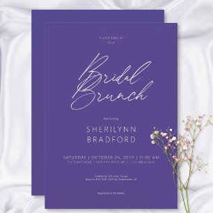 Invitación Moderno Brunch Mínimo Morado Bridal