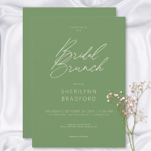 Invitación Moderno Brunch Mínimo Verde Bridal