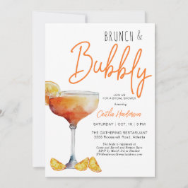 Invitación Moderno Brunch Naranja y ducha bucal
