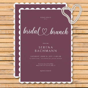 Invitación Moderno Brunch Romántico Mínimo Borgoña Bridal
