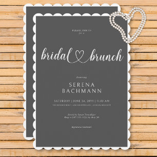 Invitación Moderno Brunch Romántico Mínimo Gris Bridal
