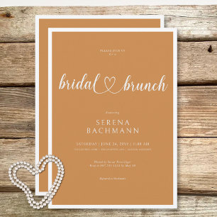 Invitación Moderno Brunch Romántico Mínimo Rust Bridal