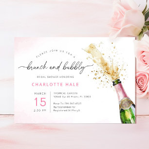 Invitación Moderno Brunch y Bubbly Champagne Ducha de novios