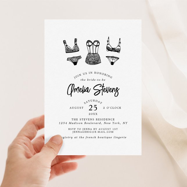 Invitación Moderno Brush Script Lingerie Bridal Shower (Subido por el creador)