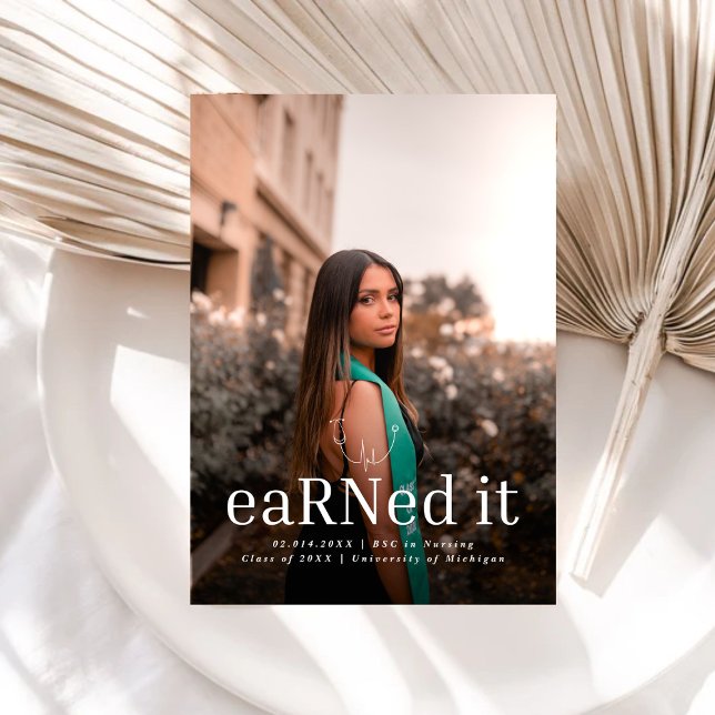 Invitación Moderno BSC RN 4 Fotos Graduación de Enfermería (Subido por el creador)