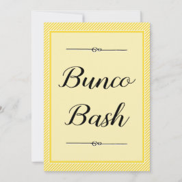 Invitación Moderno Bunco Invite - Elegante banda Amarilla