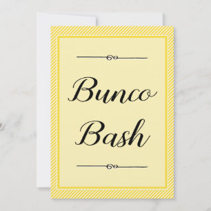 Invitación Moderno Bunco Invite - Elegante banda Amarilla