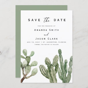 Invitación Moderno Cactus Desert Boho Salva Al Boda De Fecha 