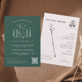 Invitación Moderno camping mínimo | Bachelorette Weekend