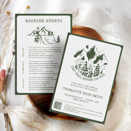 Invitación Moderno Camping Simple Bachelorette Weekend