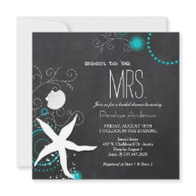 Moderno Chalkboard Beach Wedding Bridal Shower