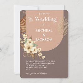 Invitación Moderno Chic Bohemio Acuarela Floral 