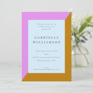 Invitación Moderno Chic Borde Minimalista Fiesta de Graduació