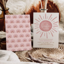 Moderno Chica Dusty Pink Boho Sunshine Baby Shower