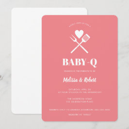 Invitación Moderno Chica simple rosa BBQ Baby Shower
