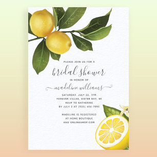 Invitación Moderno Citrus Lemon Garden Bridal Shower