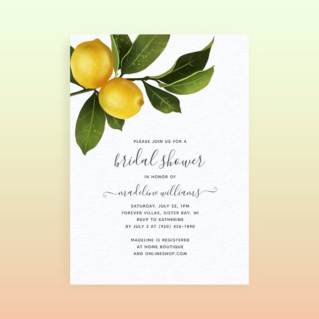 Invitación Moderno Citrus Lemon Garden Bridal Shower (Subido por el creador)