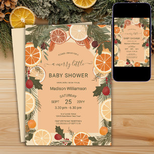 Invitación Moderno Citrus Seco Merry Little Baby Shower