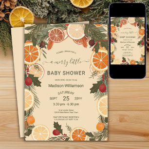 Invitación Moderno Citrus Seco Merry Little Baby Shower