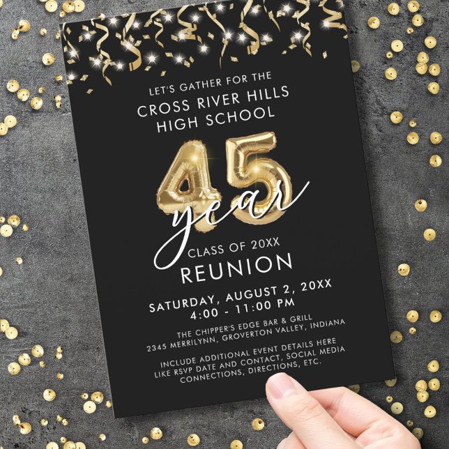 Invitación Moderno Clase de 45 Años Reunión Radicadores de Or (Subido por el creador)