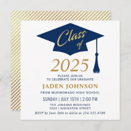 Invitación Moderno Clase Simple del Partido de Graduación 202