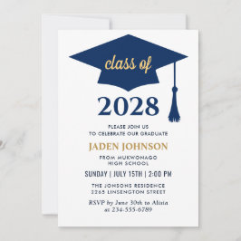 Invitación Moderno Clase Simple del Partido de Graduación 202