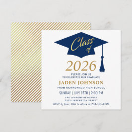 Invitación Moderno Clase Simple del Partido de Graduación 202