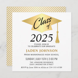 Invitación Moderno Clase Simple del Partido de Graduación 202