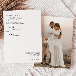Invitación Moderno Classic Nothing Fancy Photo Boda