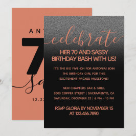 Invitación Moderno cobre 70 y elegante
