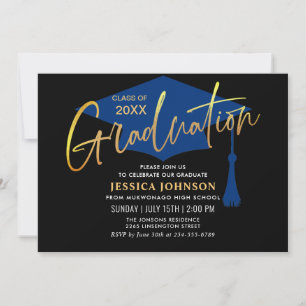 Invitación Moderno código QR de la fiesta simple de graduació