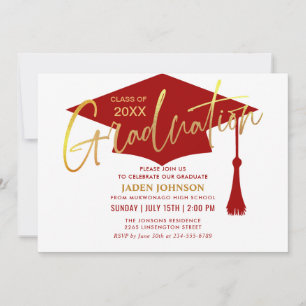 Invitación Moderno código QR de la fiesta simple de graduació