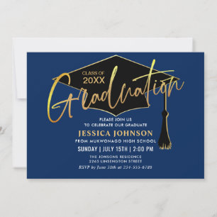 Invitación Moderno código QR de la fiesta simple de graduació