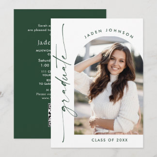 Invitación Moderno código QR del Partido de Graduación de FOT