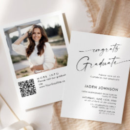 Invitación Moderno código QR del Partido de Graduación de FOT