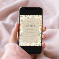 Moderno código QR Elegante Daisy Rustic Bridal Sho