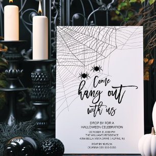 Invitación Moderno colgar con nosotros Spider Halloween Party