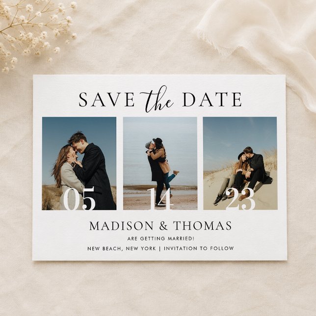 Invitación Moderno Collage de Fotos Chic de Boda Save The Dat (Subido por el creador)