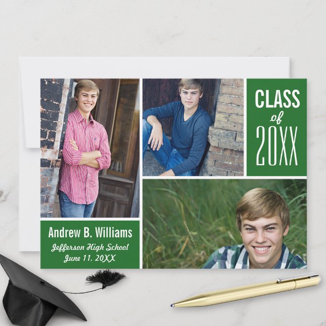 Invitación Moderno Collage de fotos de Graduación Clase 20XX  (Subido por el creador)