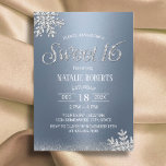 Invitación Moderno copo de nieve Dusty Blue Winter Sweet 16<br><div class="desc">Moderno copo de nieve Dusty Blue Winter Sweet 16 Invitaciones de cumpleaños.</div>