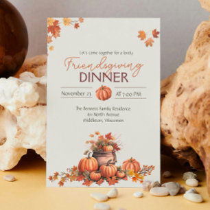 Invitación Moderno Cottagecore Cornucopia Pumpkin Thankending