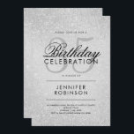 Invitación Moderno Cualquier Edad Aniversario Plata Purpurina<br><div class="desc">Una elegante plantilla de invitación a la fiesta de cumpleaños "Cualquier edad" con un moderno motivo de pintura de Purpurina plateado "Look" y un texto fácil de personalizar. ¡Perfecto para cualquier ocasión!</div>