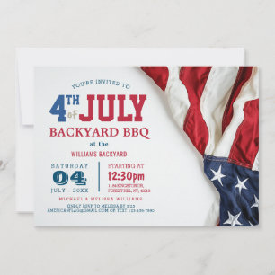 Invitación Moderno cuarto de julio Backyard BBBQ Bandera de l