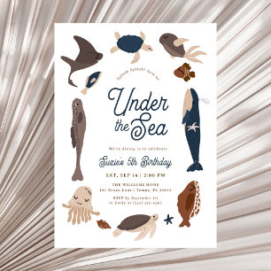 Invitación Moderno Cumpleaños 5 Bajo el Mar