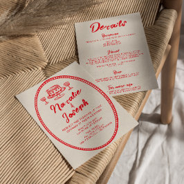 Invitación Moderno, De Escritura A Mano, Quirky Todo En Un Bo